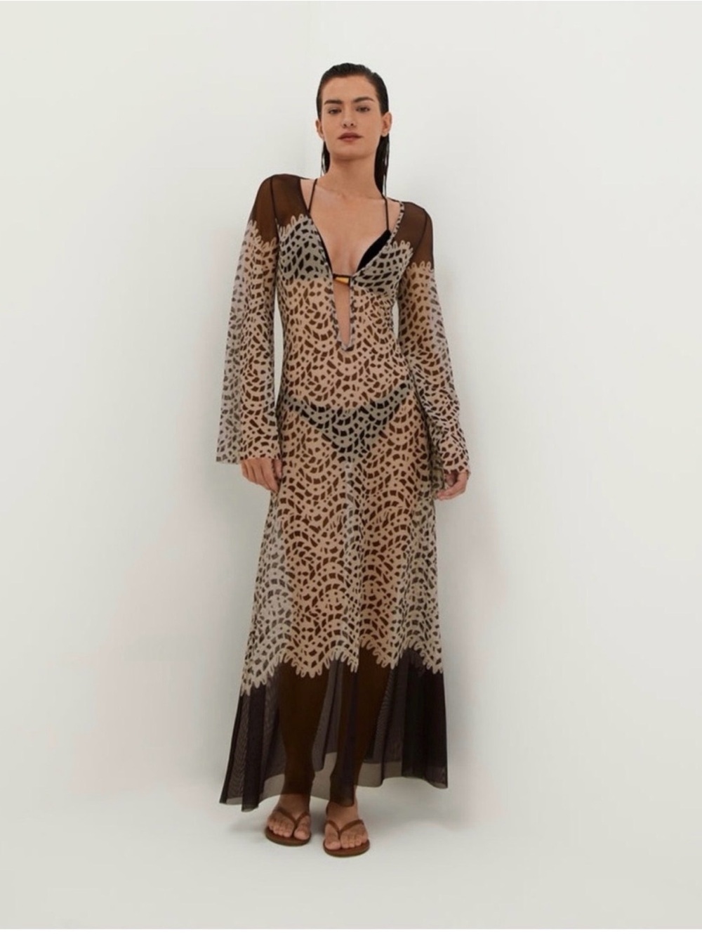 NWT ✧🤎 Caroline Constas 🤎✧ Mesh Beach Cover Up Size Small